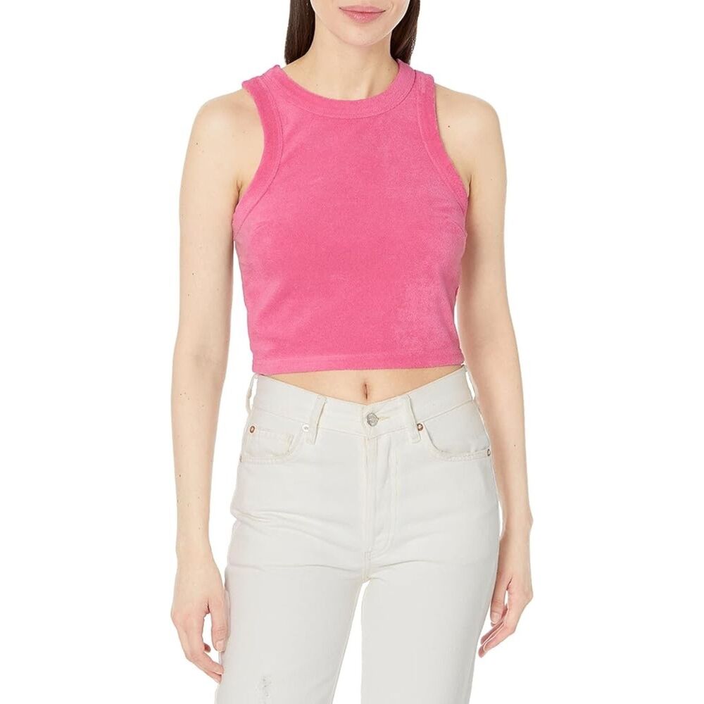 Nia the Brand Lucerne Pink Cropped Terry Tank NEW NWT Medium Racerback